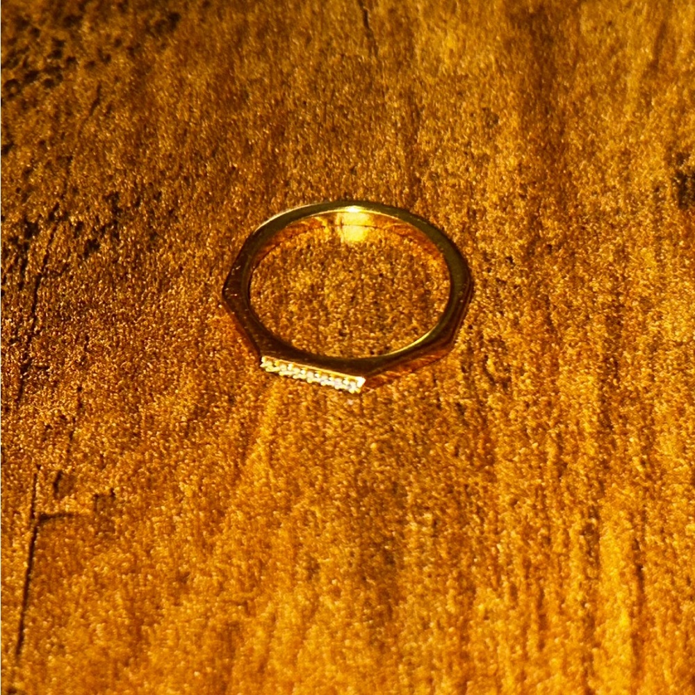 Pandora 14k Gold Shine Multifaceted Ring- Sz 4.5 - Picture 4 of 6